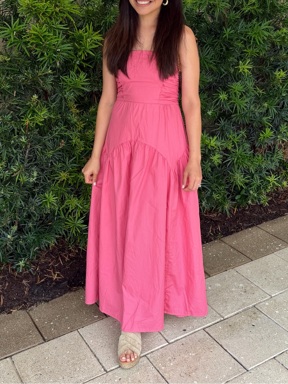 Pink Strapless Summer Dress